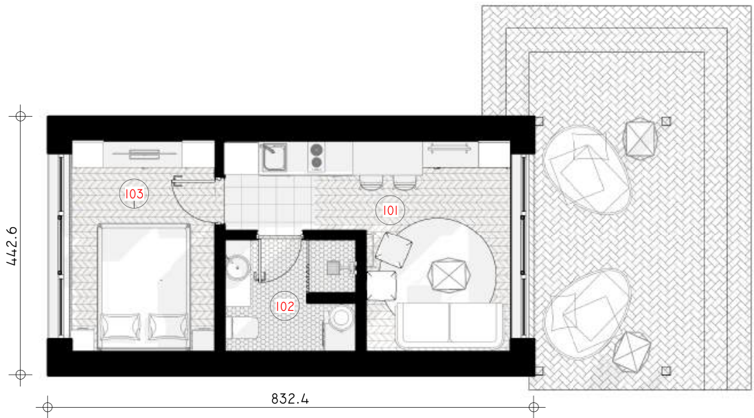 Guest House original floor plan