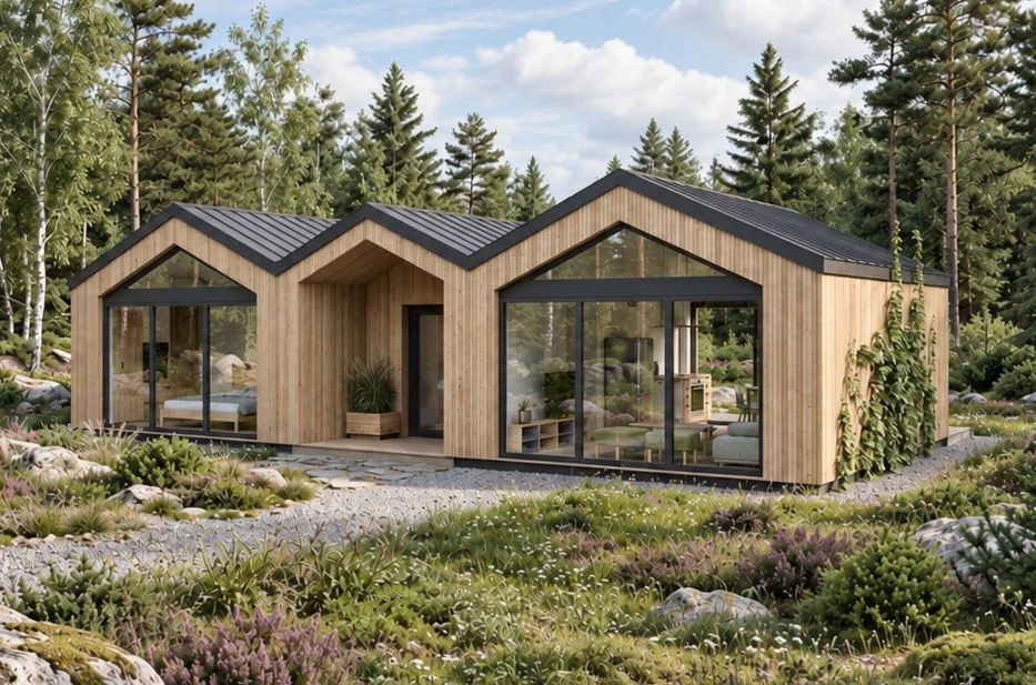 Extra Large Cupcake pitched-roof modular architecture