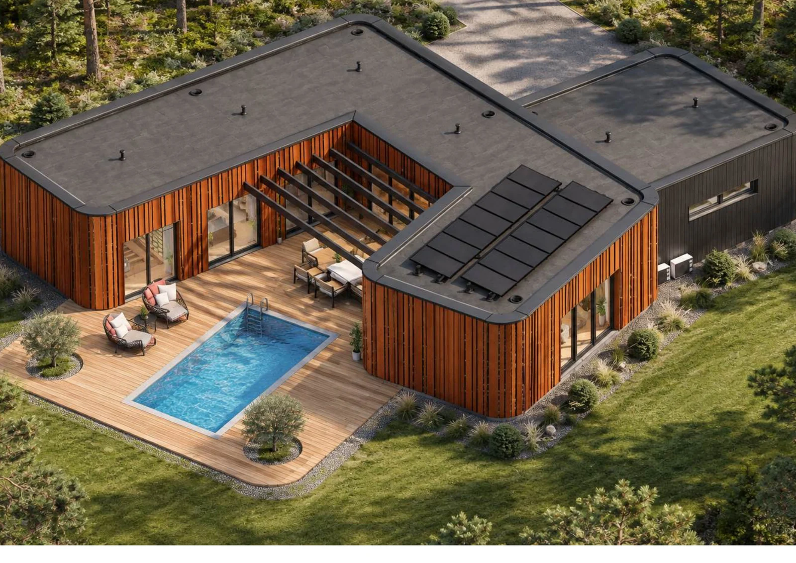 The Rusty Box house concept, exterior architectural visualisation